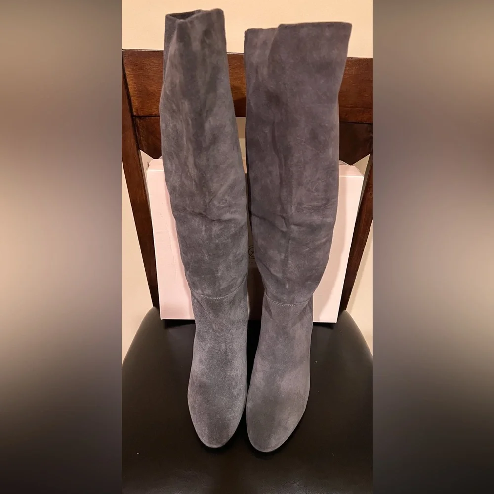 Chinese Laundry, Gun Powder Grey Suede knee high boots - Picture 1 of 5